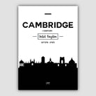 Cambridge City Skyline Cityscape Print