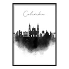 Columbia Watercolour Skyline Cityscape Print