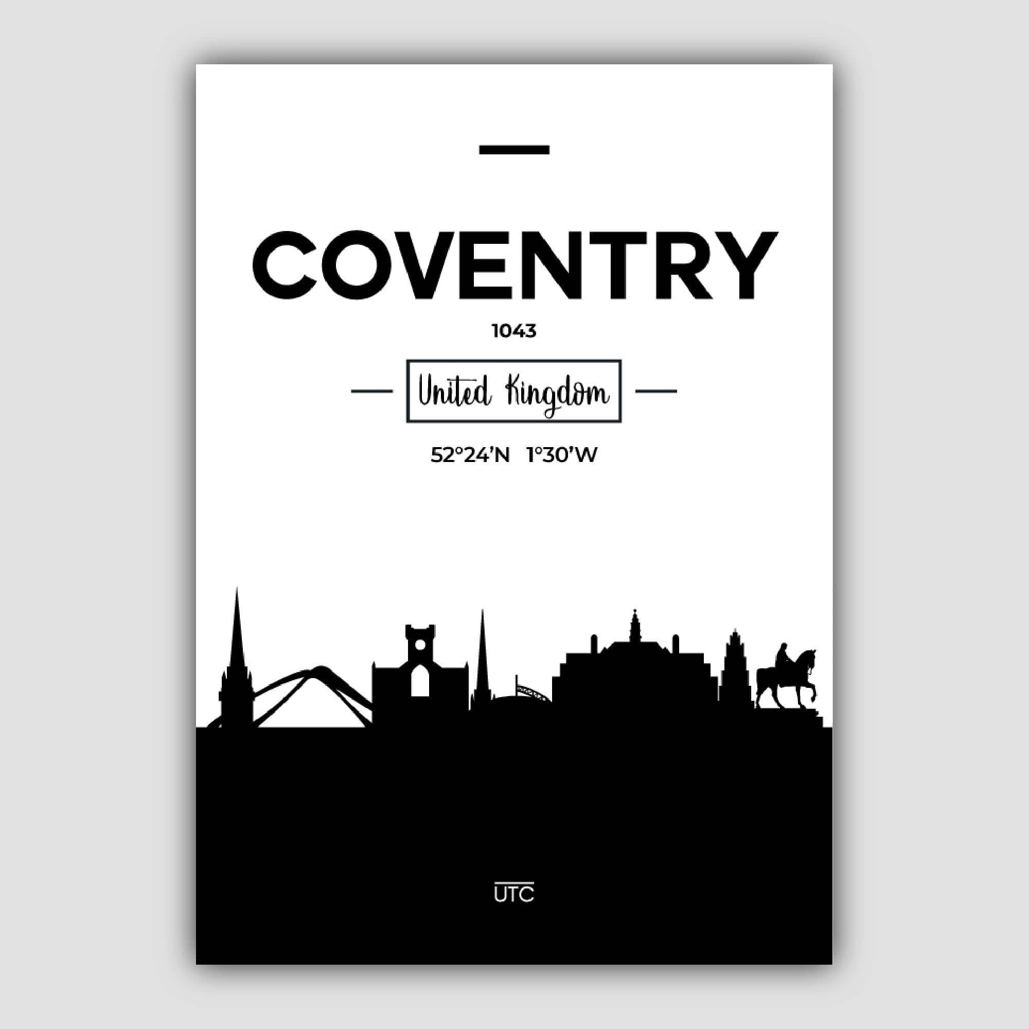 Coventry City Skyline Cityscape Print