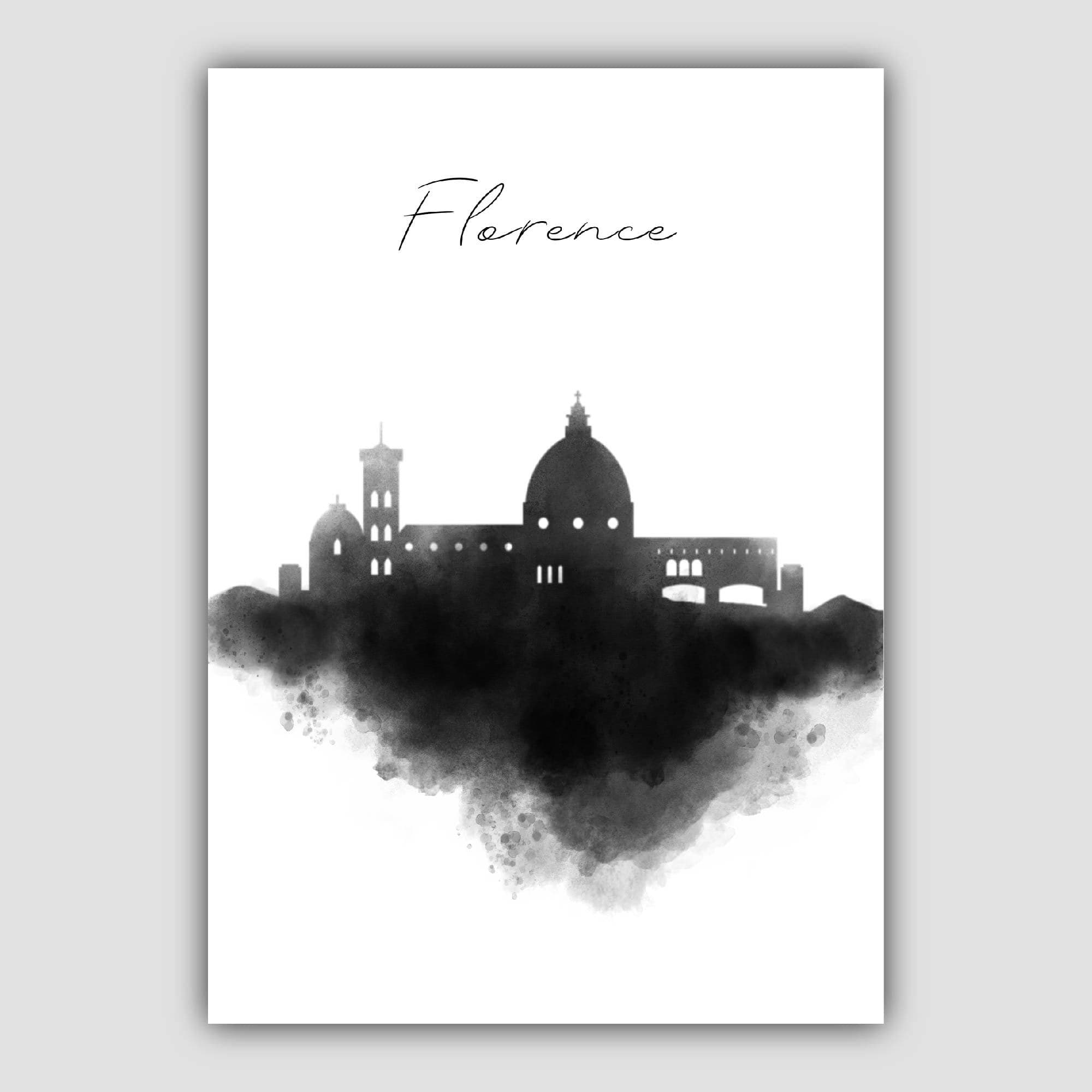 Florence Watercolour Skyline Cityscape Print
