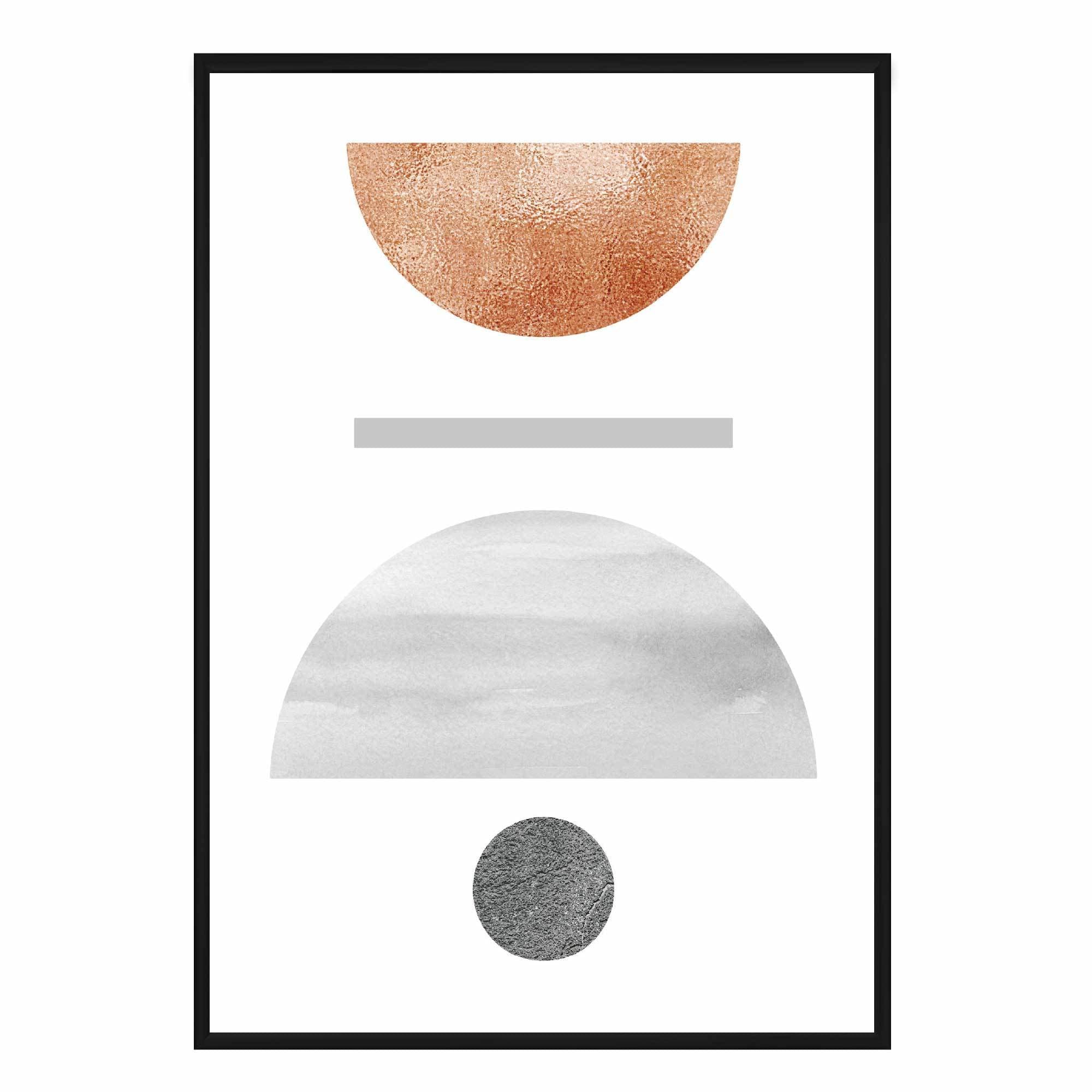 Geometric Abstract Grey and Copper No 4