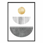 Geometric Abstract Grey's and Gold No 2