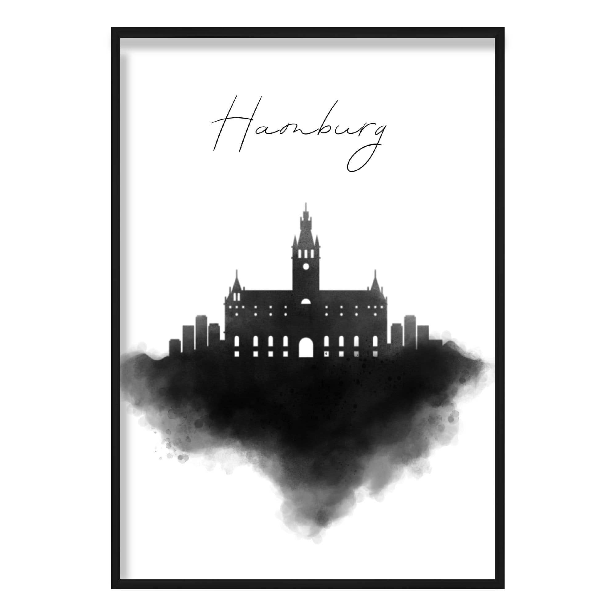 Hamburg Watercolour Skyline Cityscape Print