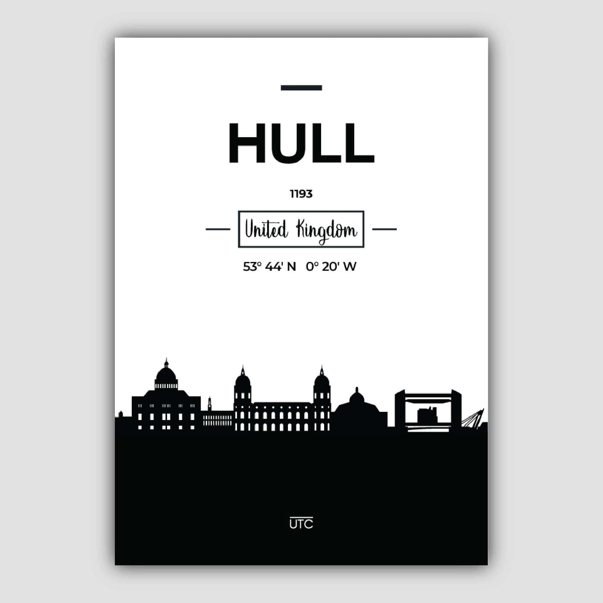 Hull City Skyline Cityscape Print