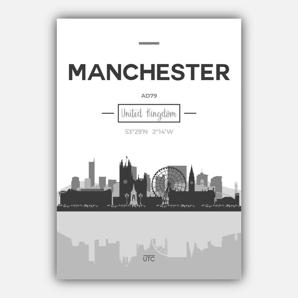 Set of 5 MANCHESTER Art Prints cityscape, Skyline Street Map Worker Bee Symbol Wall Pictures Posters Artwork Perfect Gift