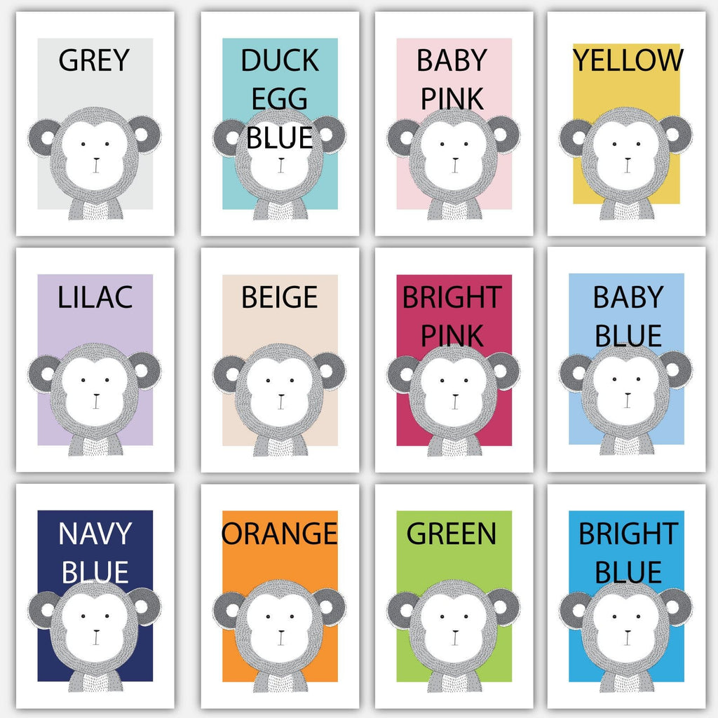 NURSERY Set CHOOSE any 5 Colours and Animals Create your own UNIQUE Gallery Wall Art Prints Original Scandinavian Style Posters Artwork