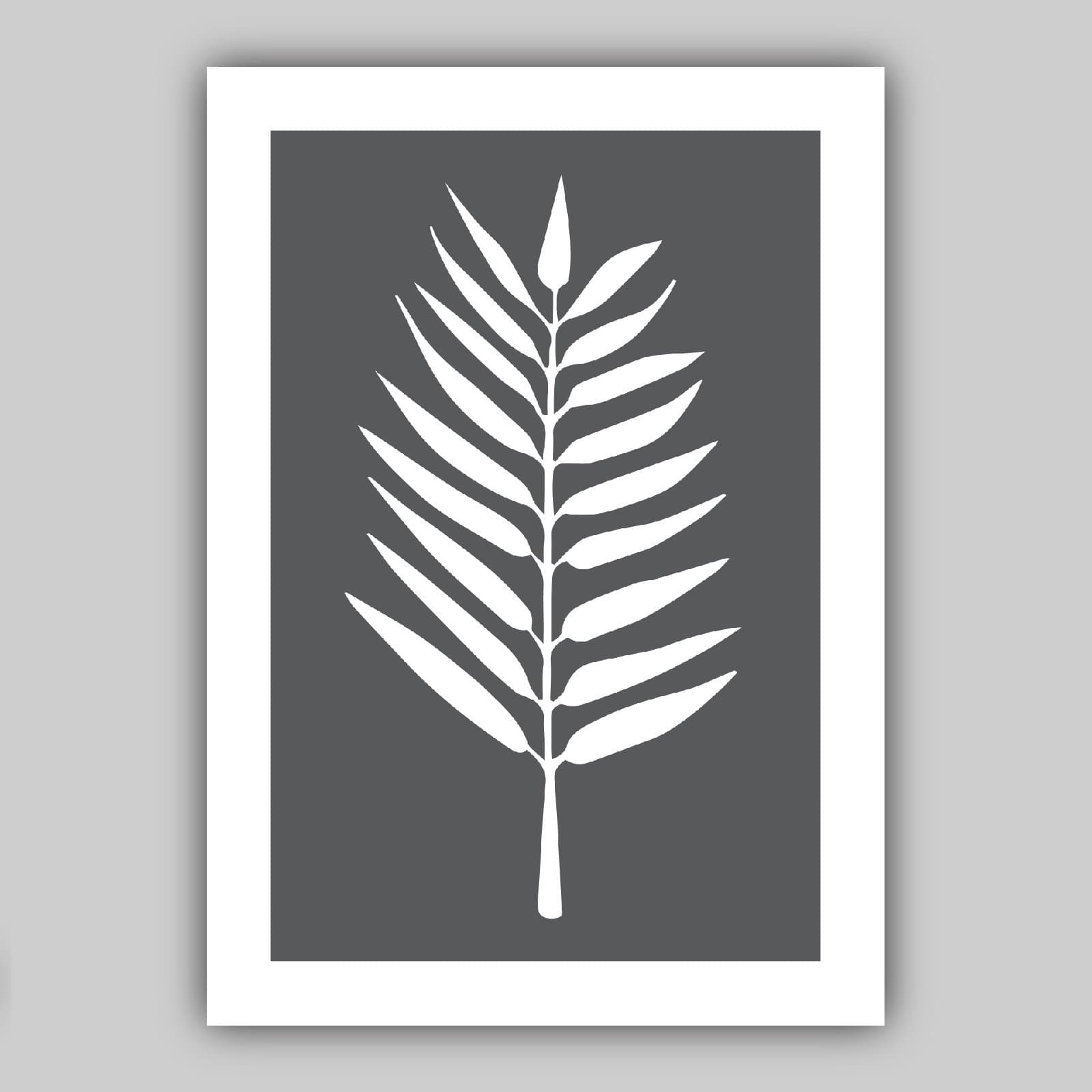 Set of 3 Duck Egg Blue Grey and White Gallery Wall Art Prints Tropical FERN Botanical Leaf Scandinavian Posters Minimalist Graphical Artwork