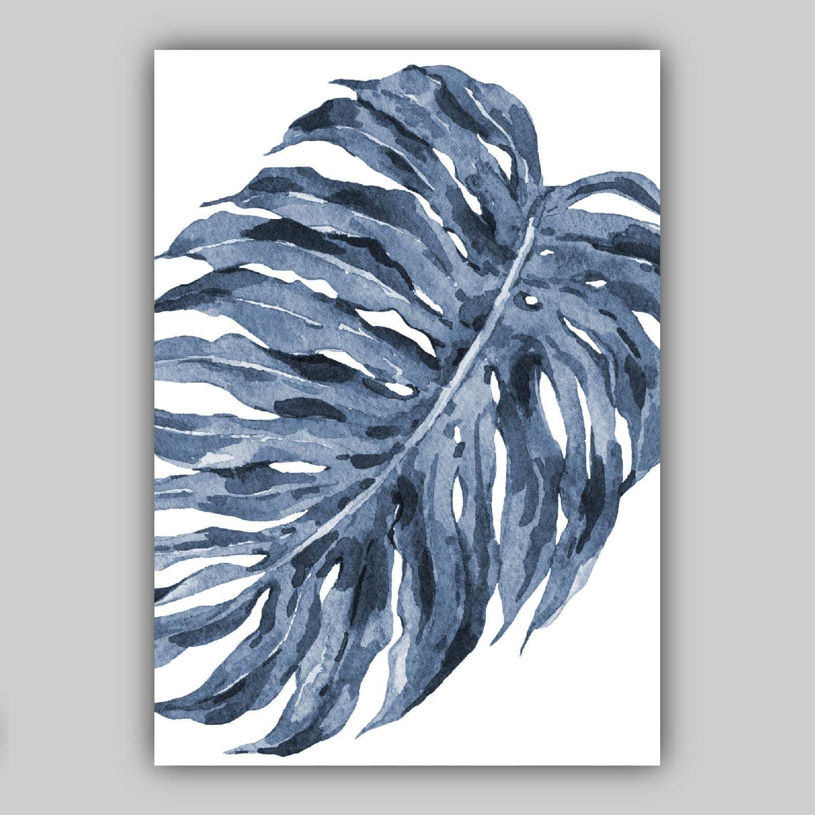 BOTANICAL Set of 3 Navy Blue Floral Art PRINTS