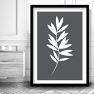Set of 3 Grey Duck Egg Blue and White Tropical LEAVES Art Prints