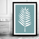 Set of 3 Grey Duck Egg Blue and White Art Prints Tropical LEAVES Botanical Leaf Wall Scandinavian Pictures Posters Minimalist Artwork