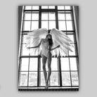 Set of 3 FASHION Woman Angel Wings Black and White Wall Art