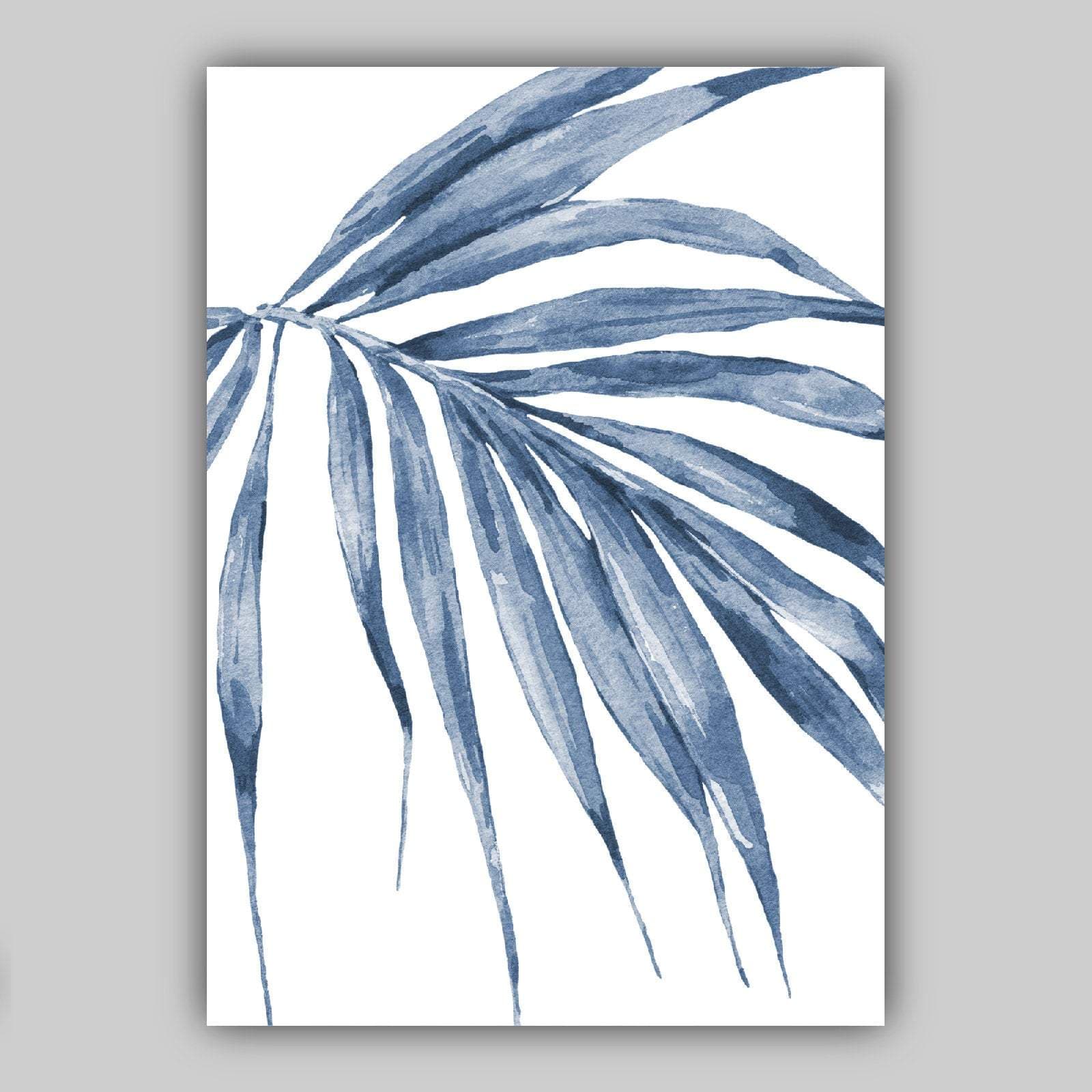 BOTANICAL set of 3 Navy Blue art PRINTS from Original Watercolour Monstera Papyrus Fern painting artwork perfect gallery pictures wall