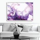 ABSTRACT Pink, Purple & White Art Print of Painting
