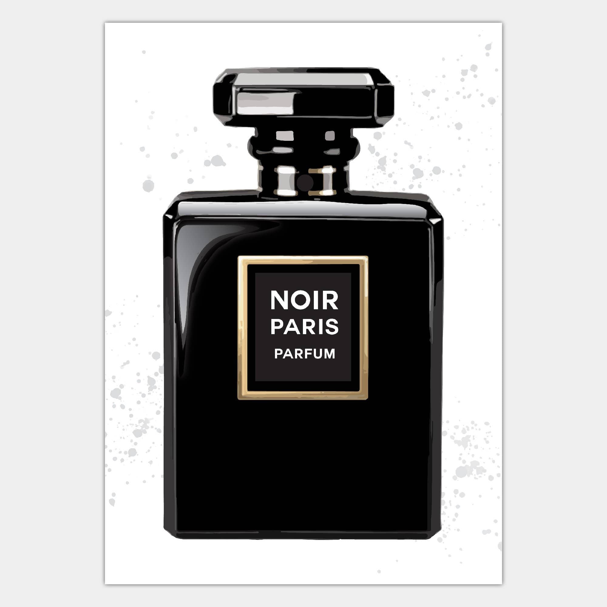 FASHION Set of 3 Black and White Noir Perfume Art Prints