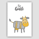 NURSERY Set of 3 Animals Wall Art Quote Prints in Yellow and Grey