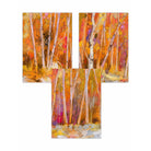 FRAMED Set of 3 Abstract Autumn Trees in Orange Wall Art Prints | Artze Wall Art UK