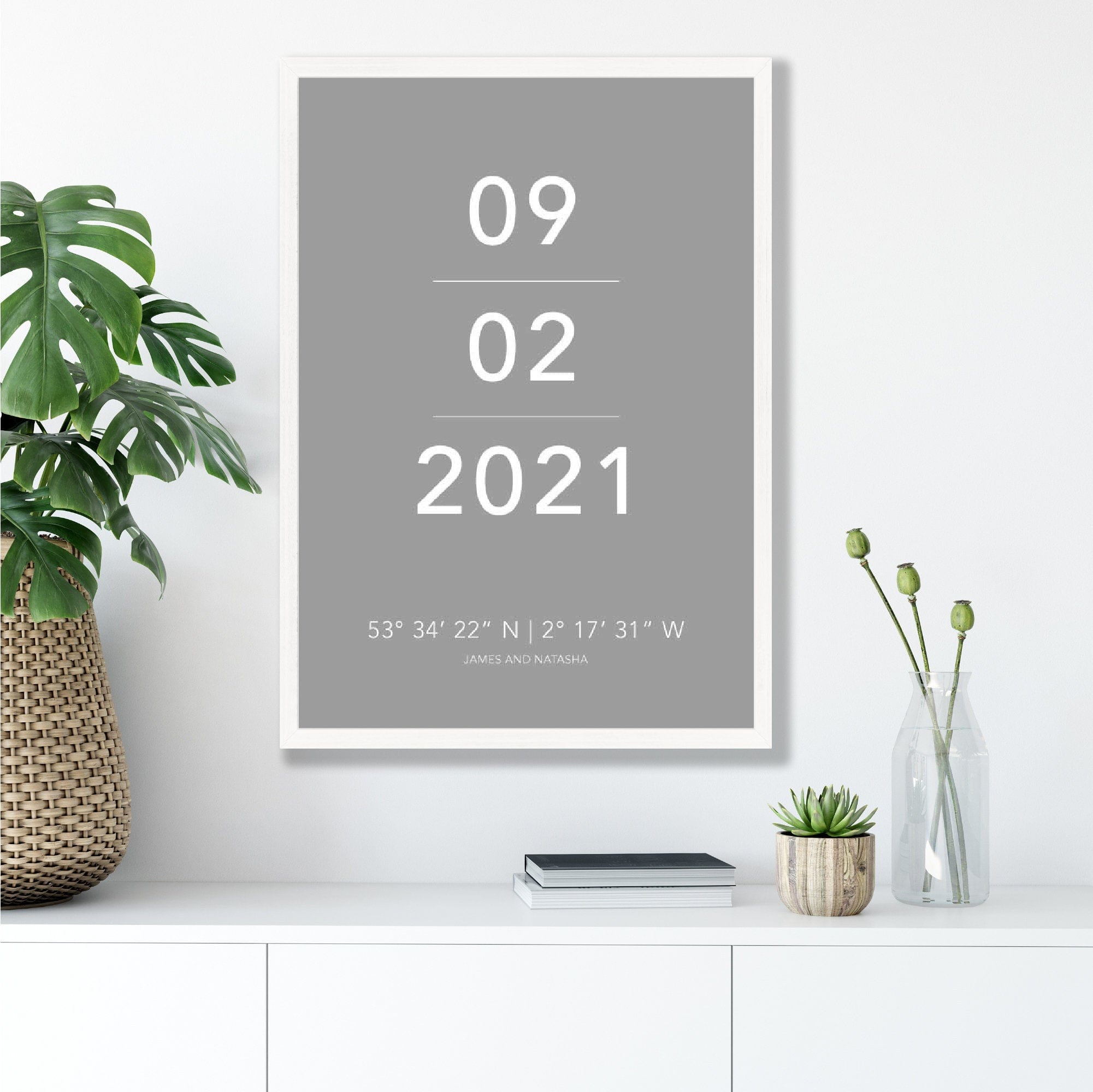 Special Date Print, Personalised Home Print, Anniversary Gift, New Home Print, Birthday Gift, Christmas Gift, Custom Colours Poster