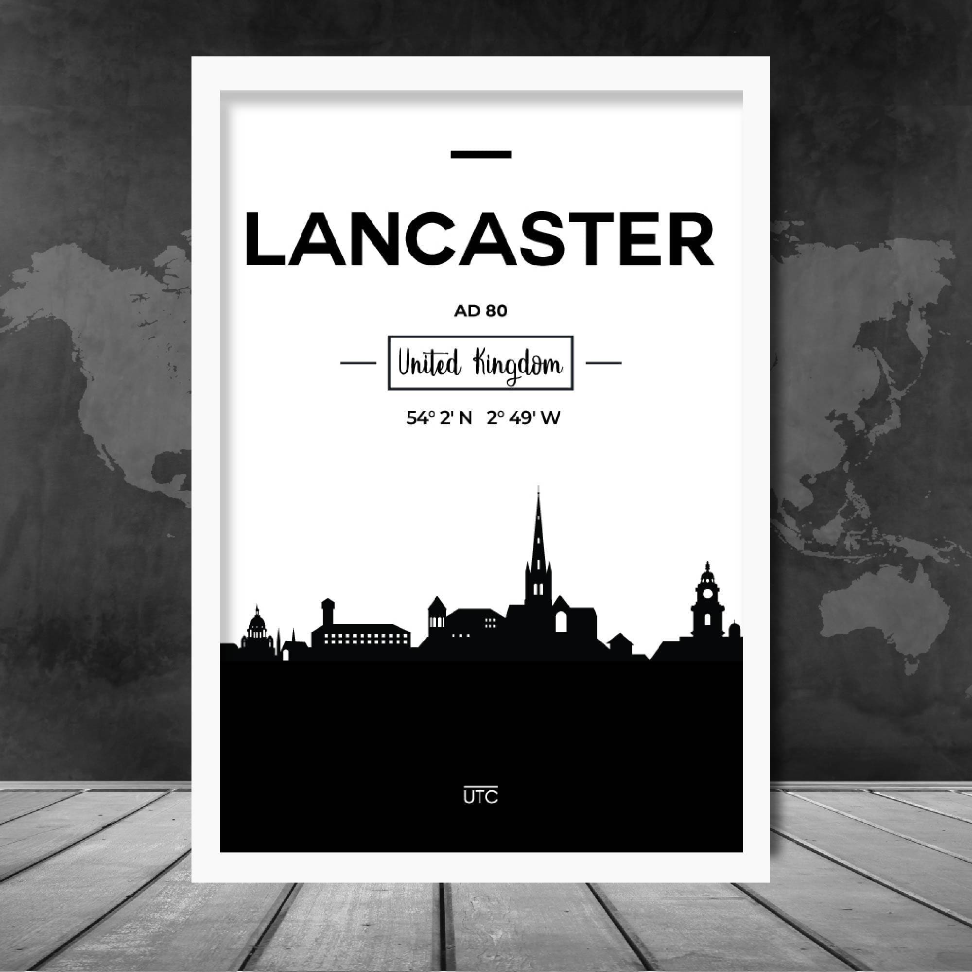 Lancaster City Skyline Cityscape Print