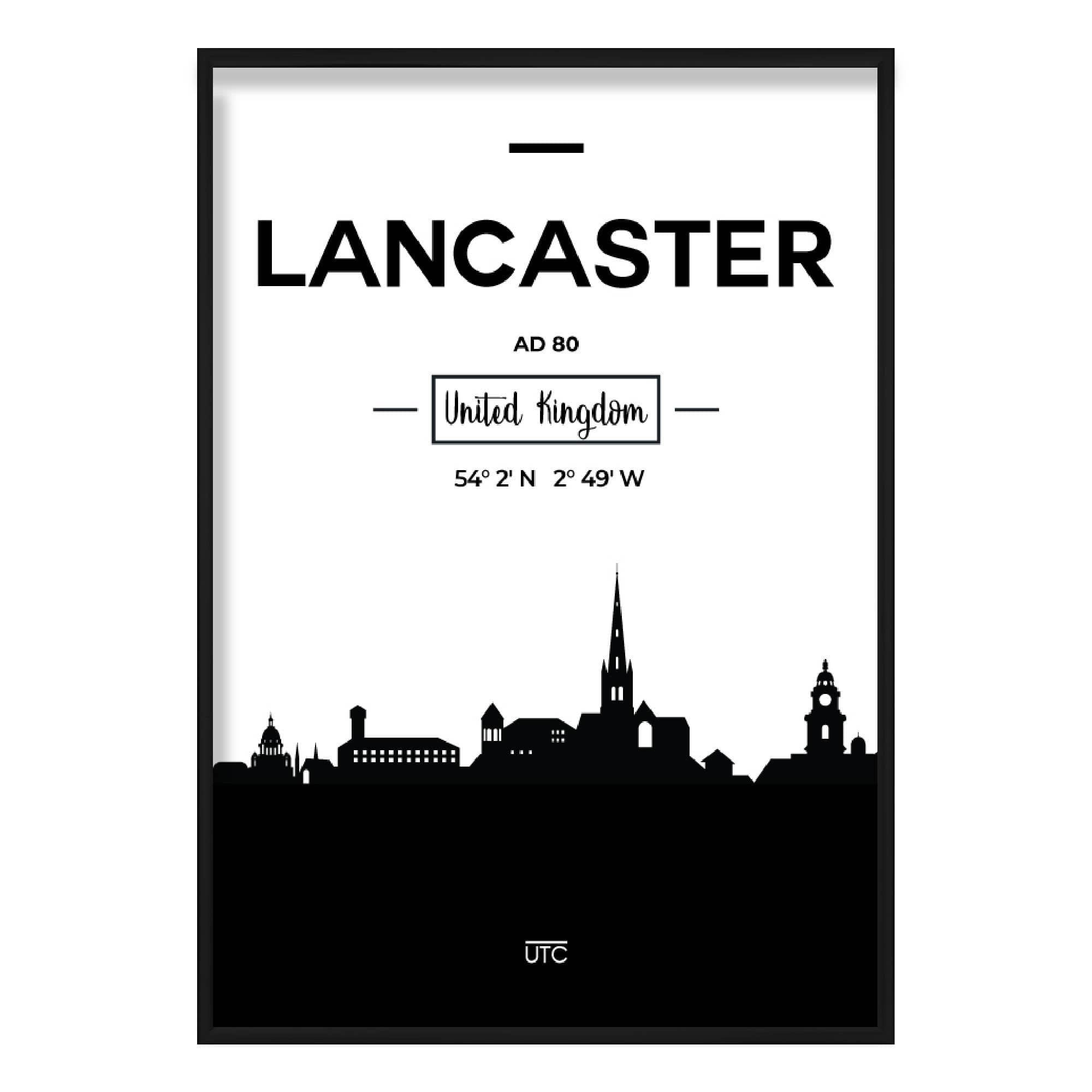 Lancaster City Skyline Cityscape Print