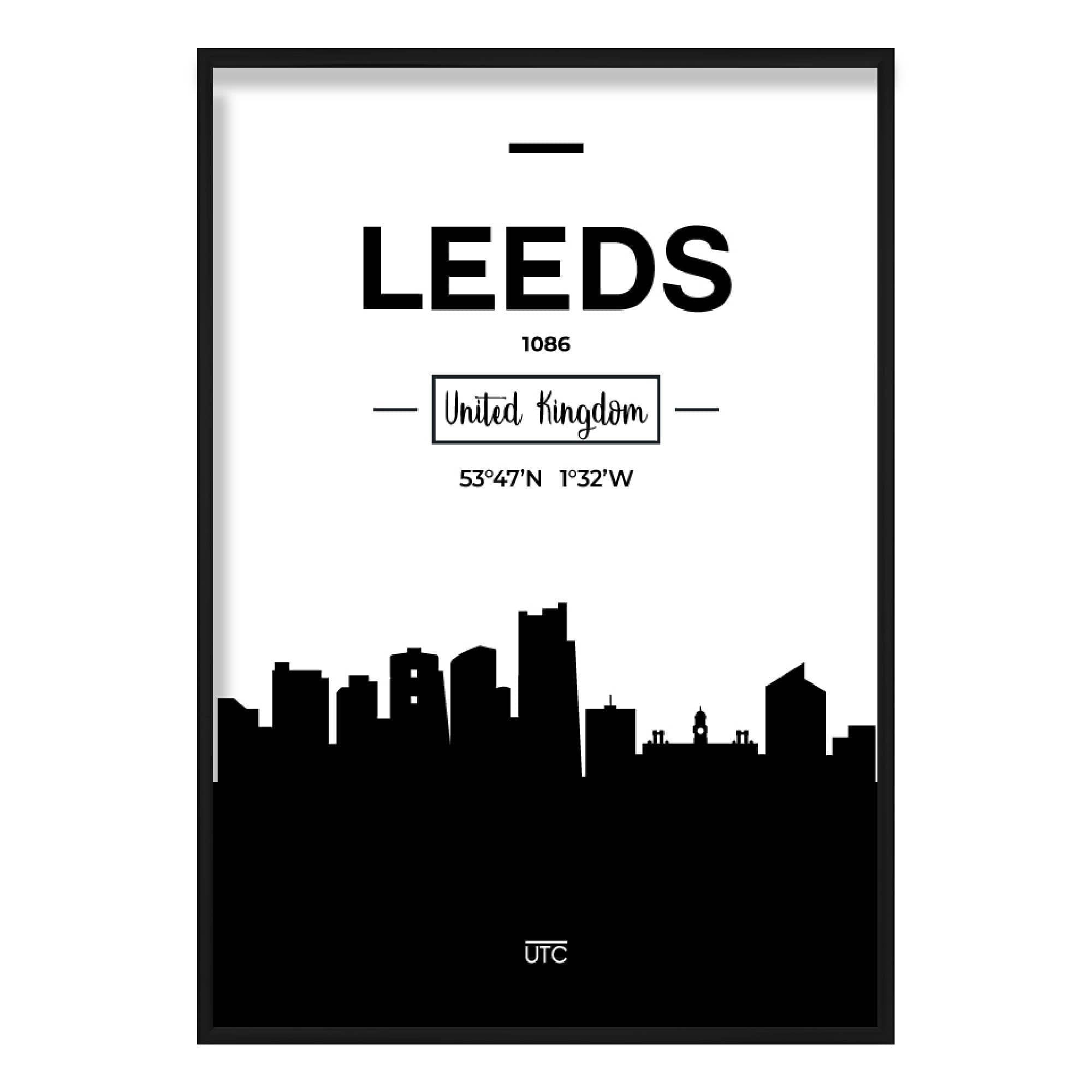 Leeds City Skyline Cityscape Print