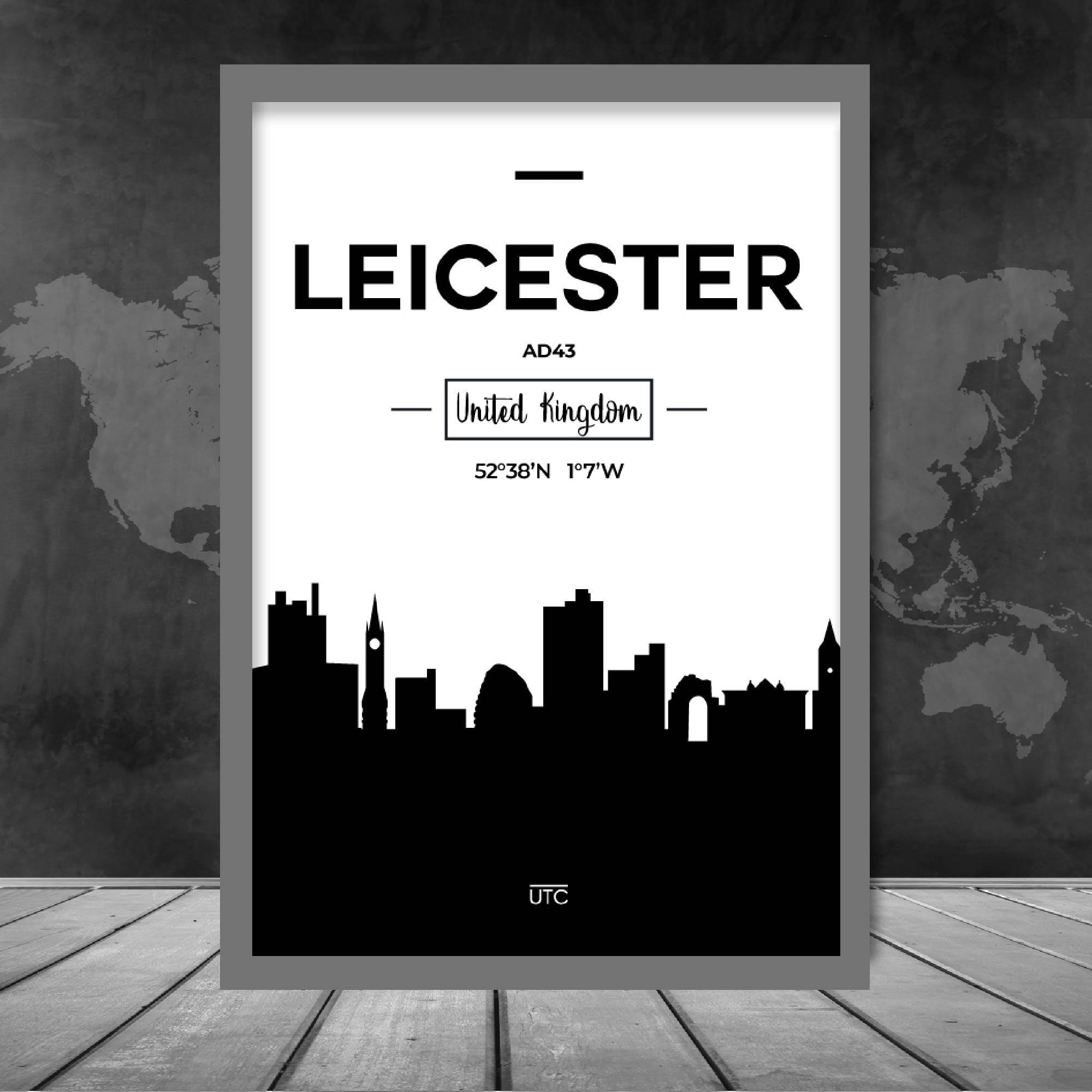 Leicester City Skyline Cityscape Print