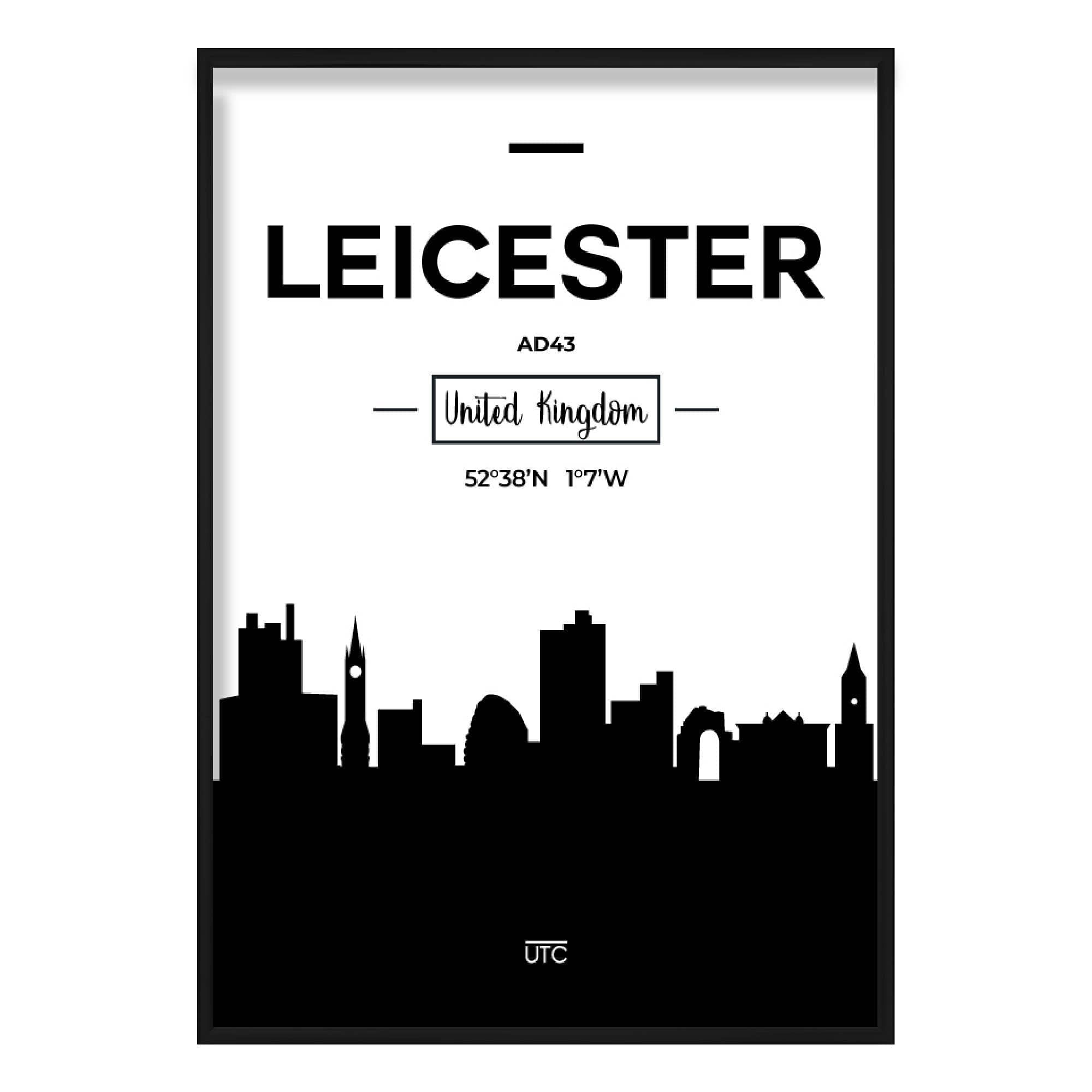 Leicester City Skyline Cityscape Print