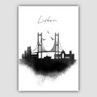 Lisbon Watercolour Skyline Cityscape Print