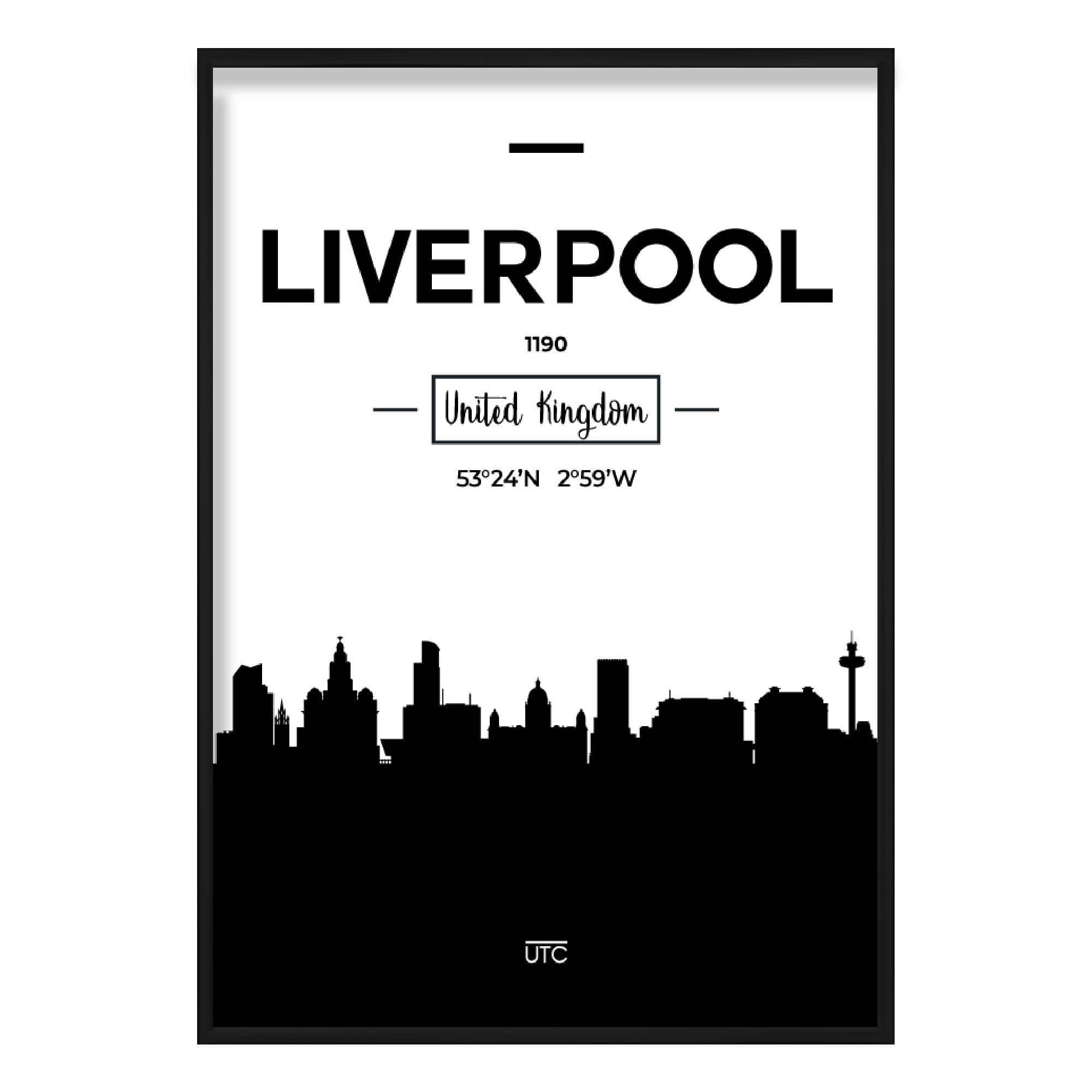 Liverpool City Skyline Cityscape Print