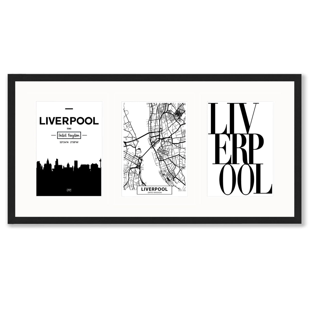 Framed Liverpool Black and White City Prints / Gift – Artze Wall Art