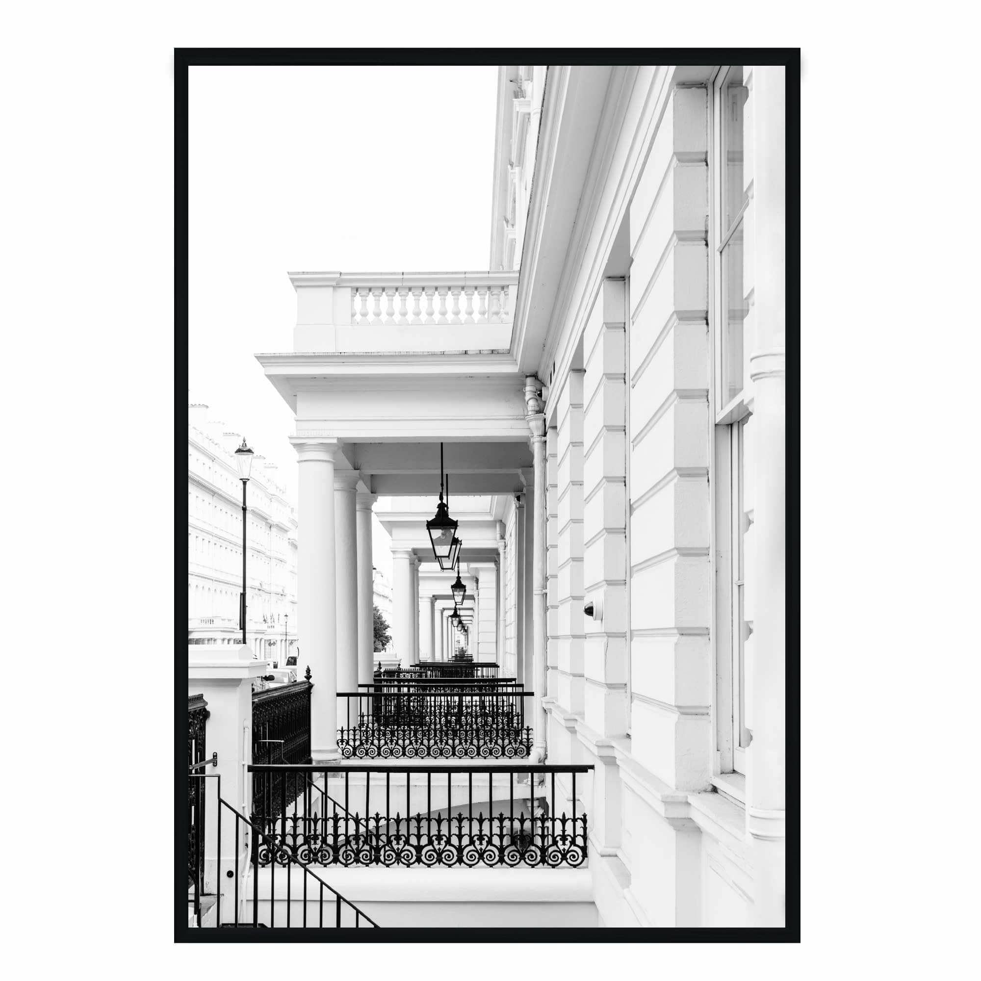 Black & White London Elegant Facade Poster