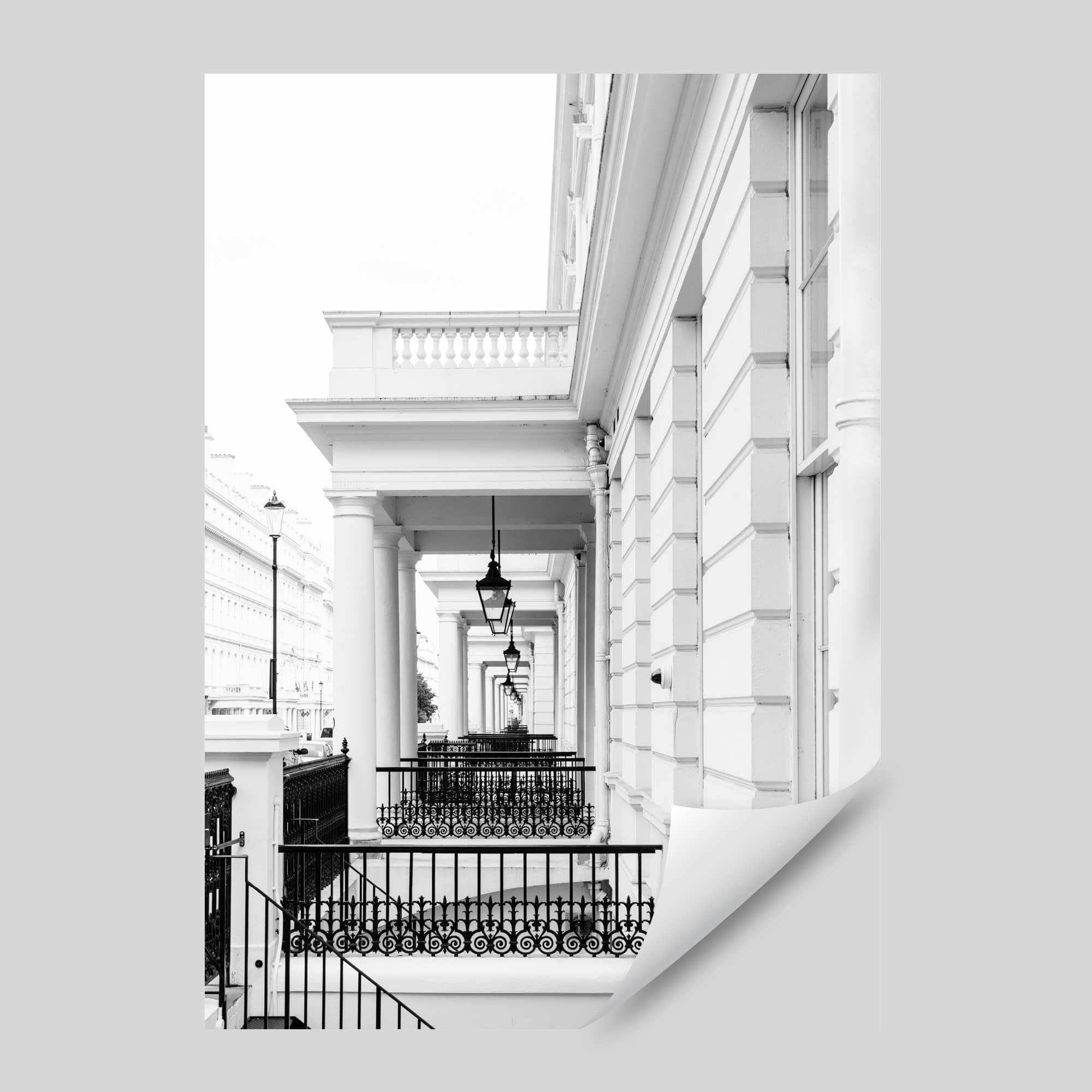 Black & White London Elegant Facade Poster
