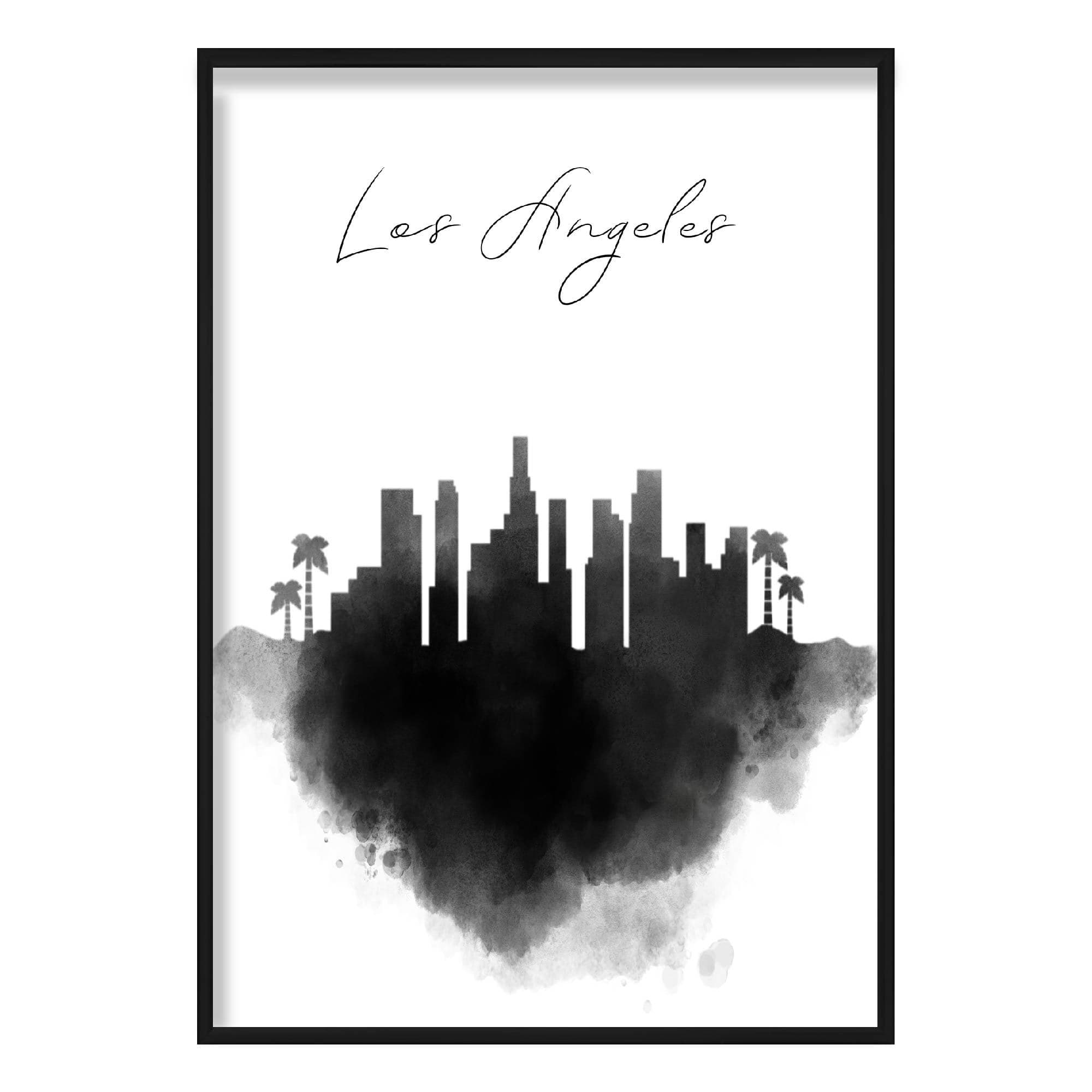 Los Angeles Watercolour Skyline Cityscape Print