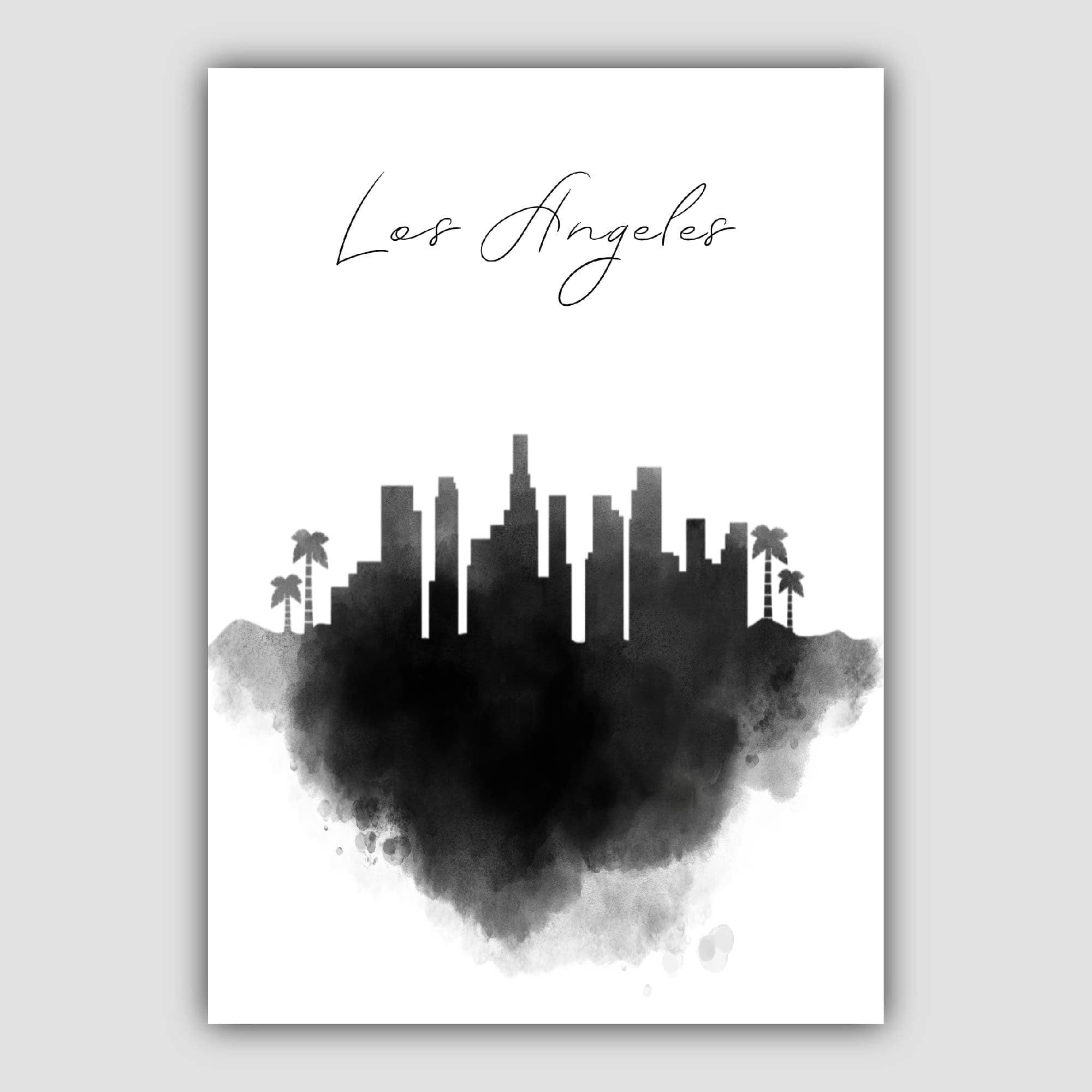 Los Angeles Watercolour Skyline Cityscape Print