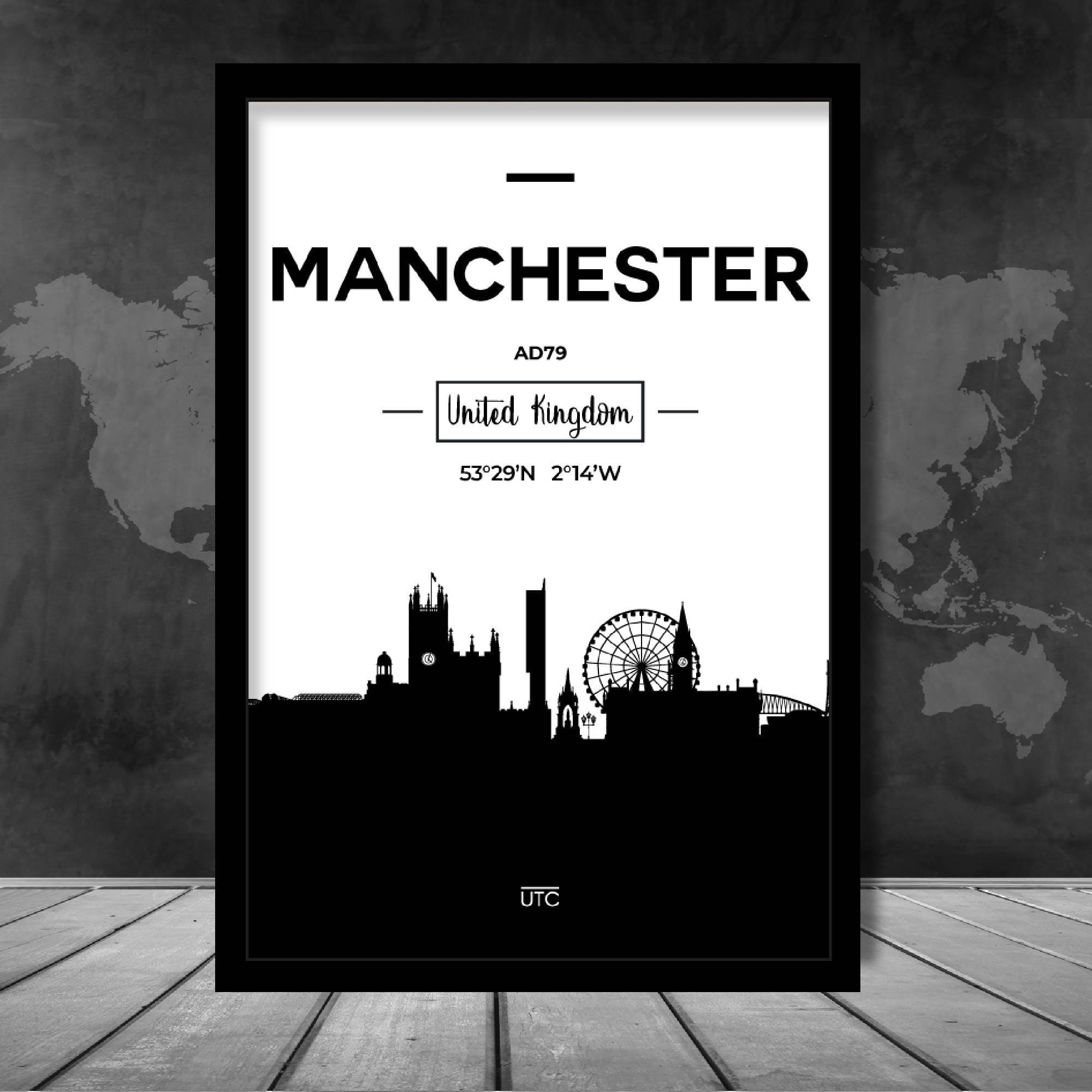Manchester City Skyline Cityscape Print