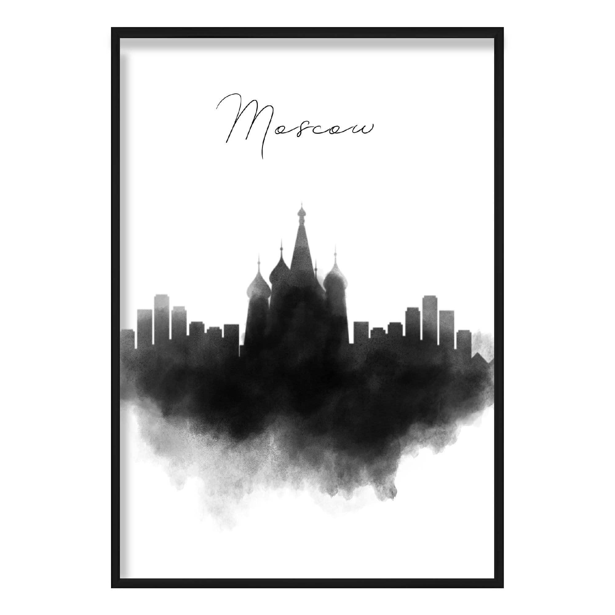 Moscow Watercolour Skyline Cityscape Print