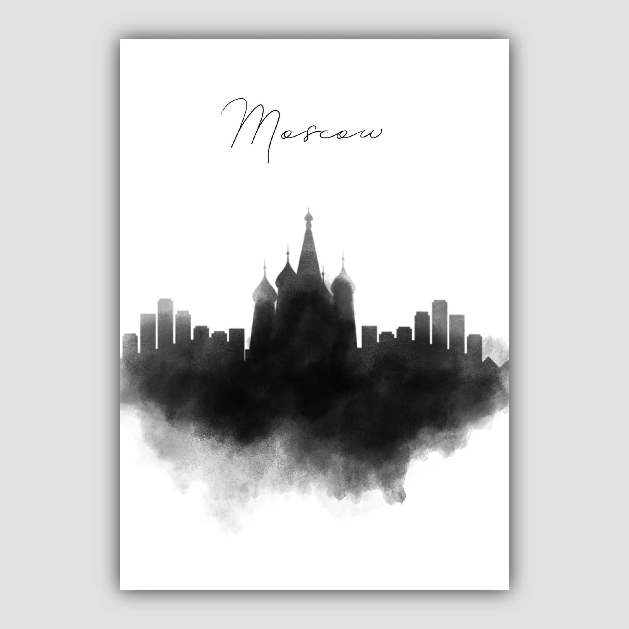 Moscow Watercolour Skyline Cityscape Print