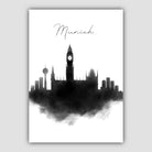 Munich Watercolour Skyline Cityscape Print
