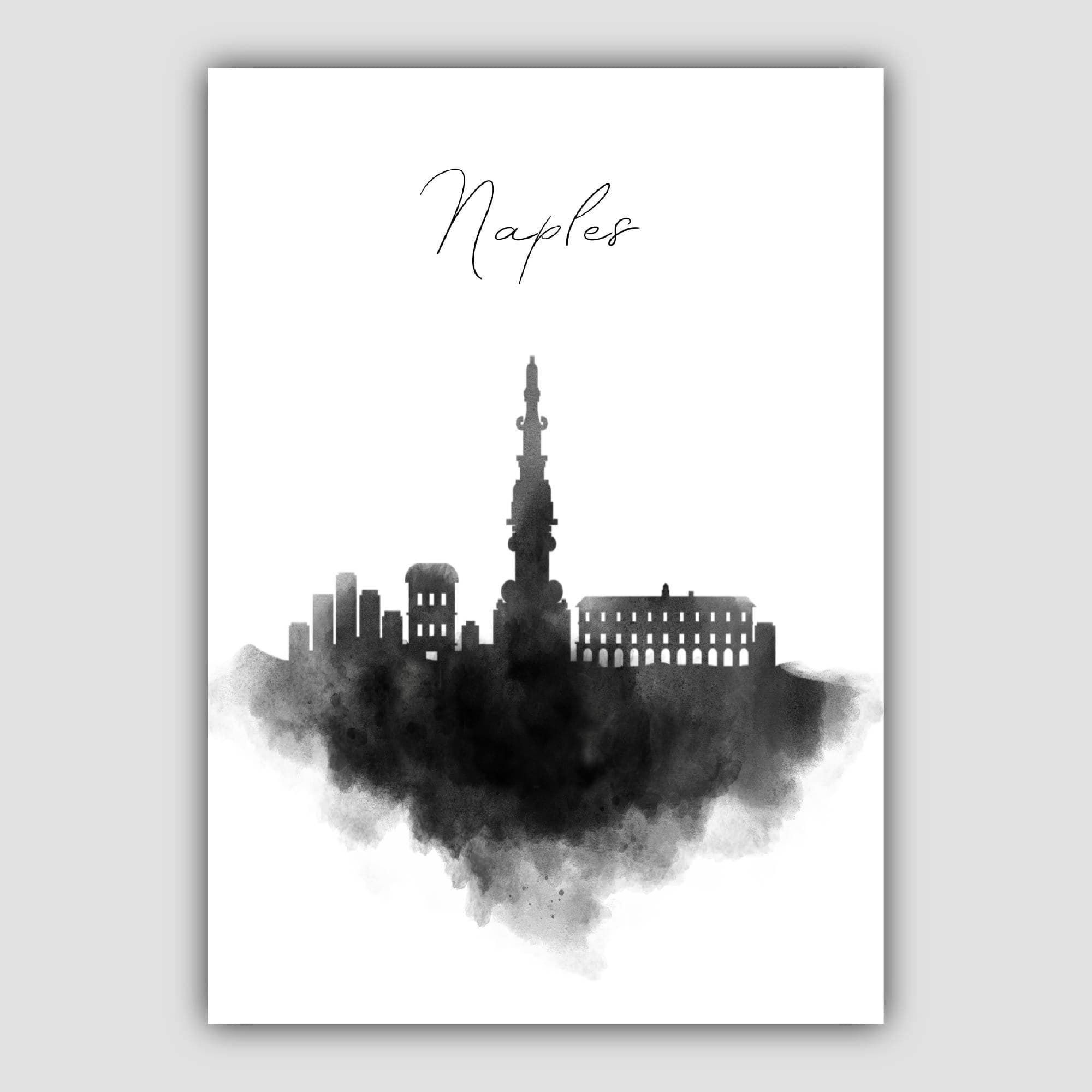 Naples Watercolour Skyline Cityscape Print