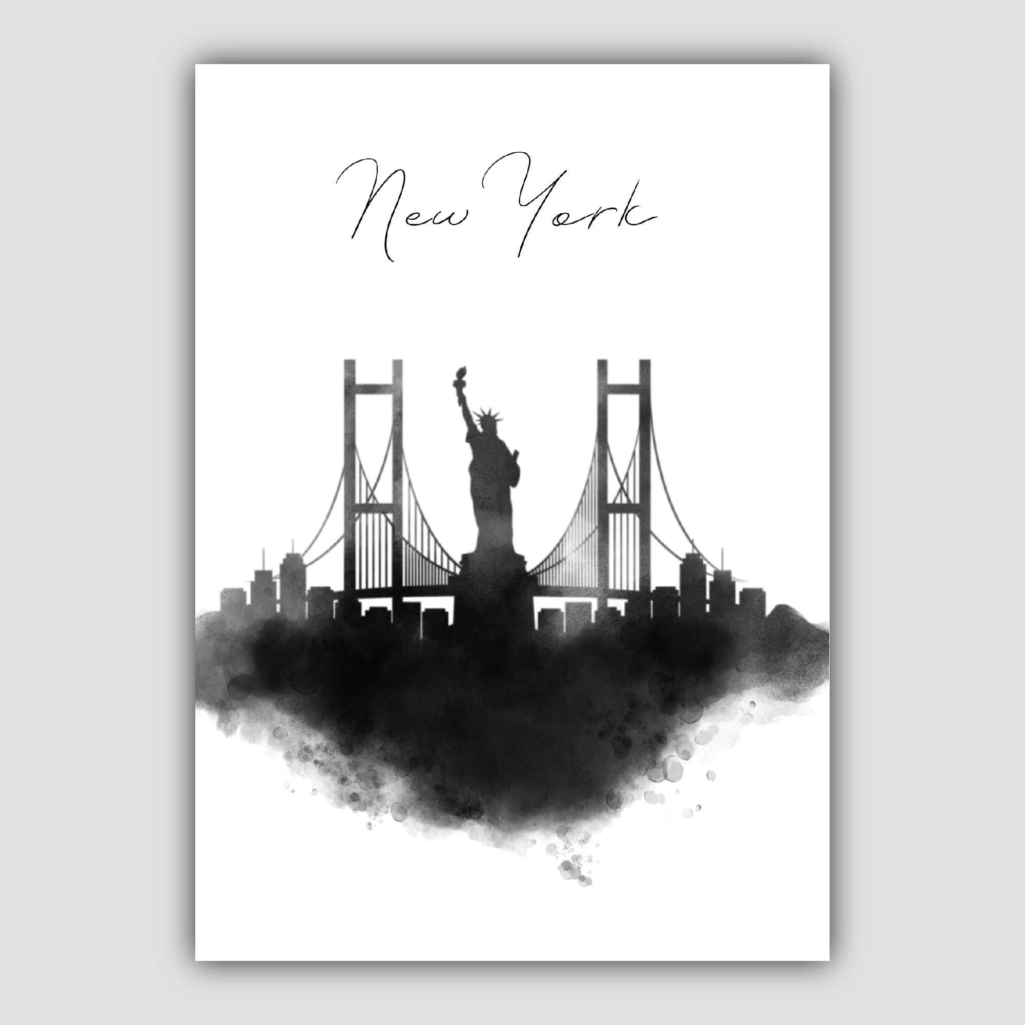New York Watercolour Skyline Cityscape Print