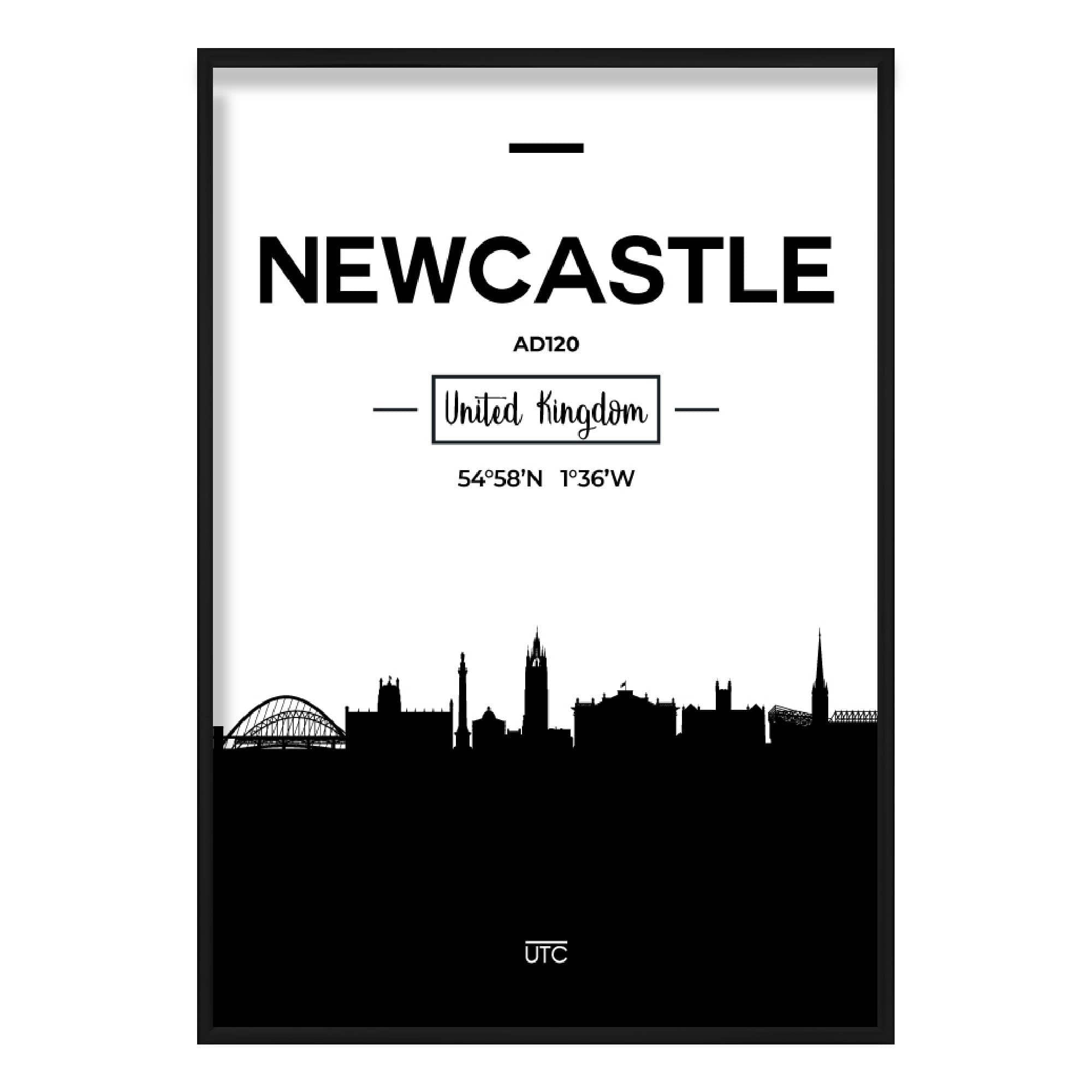 Newcastle City Skyline Cityscape Print