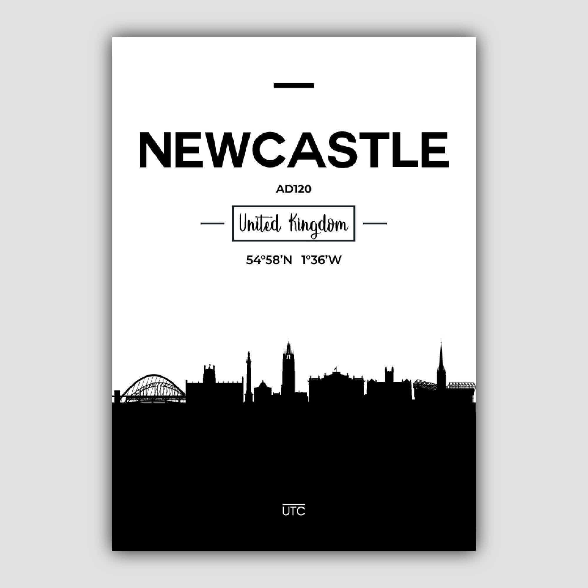Newcastle City Skyline Cityscape Print