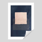 Lines & Squares Abstract Blue, Pink and Rose Gold Art Prints