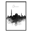 Oman Watercolour Skyline Cityscape Print