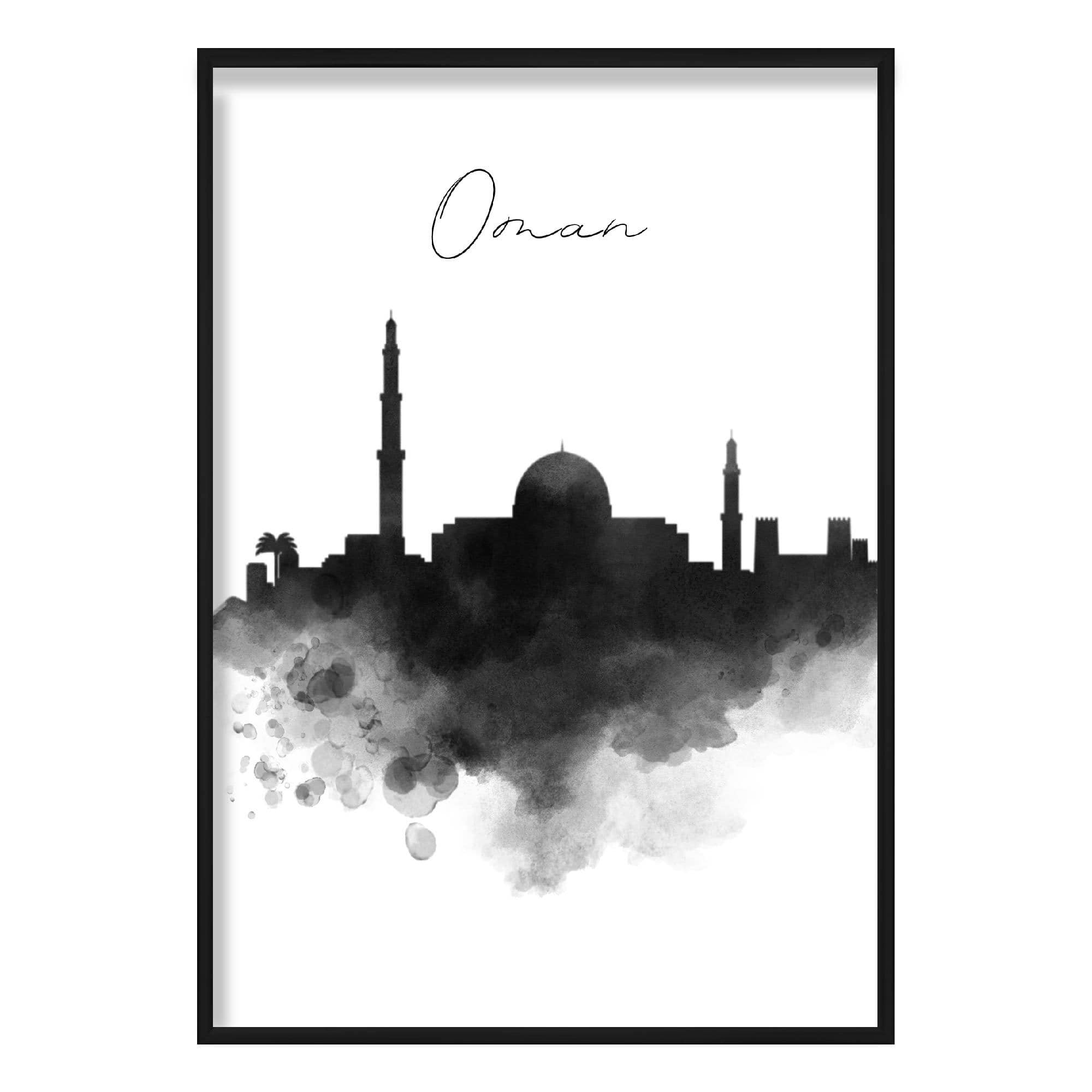Oman Watercolour Skyline Cityscape Print