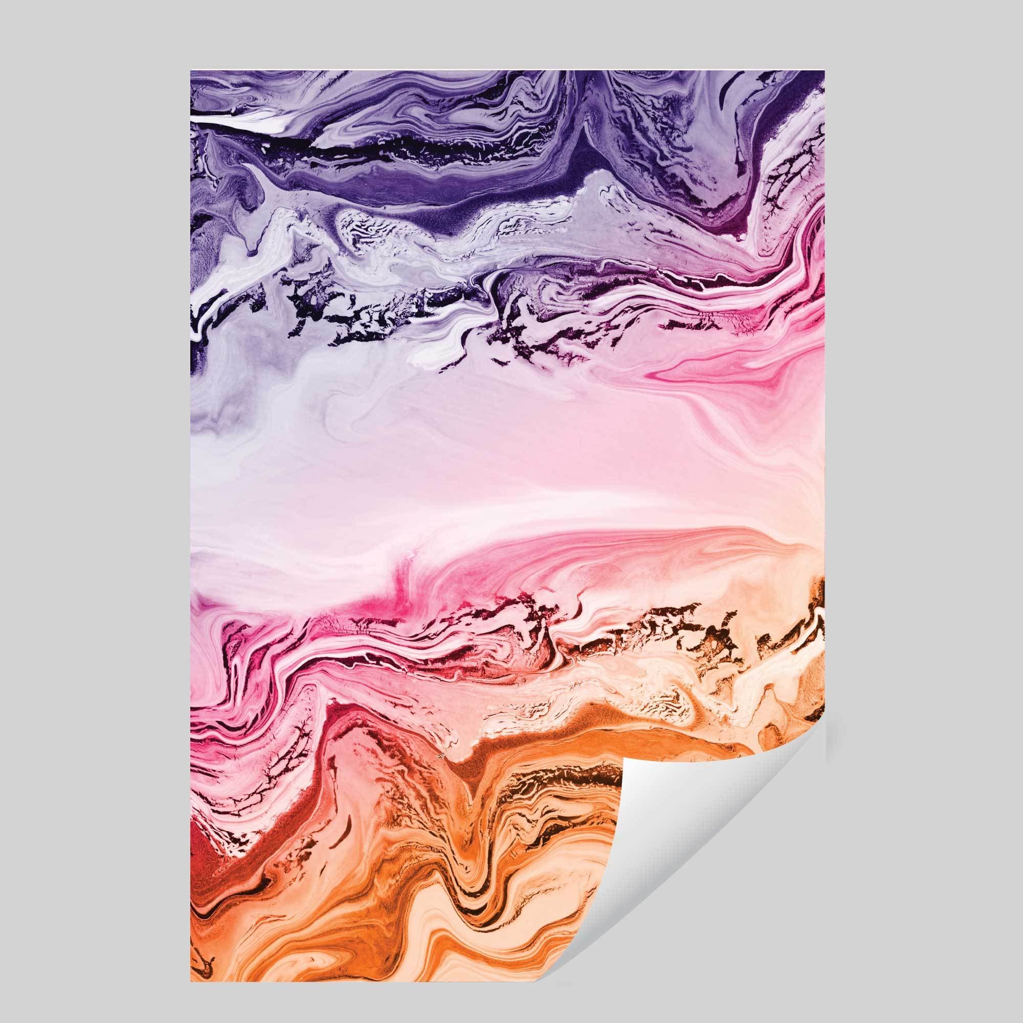 Abstract Fluid Orange and Purple No 1 Art Print