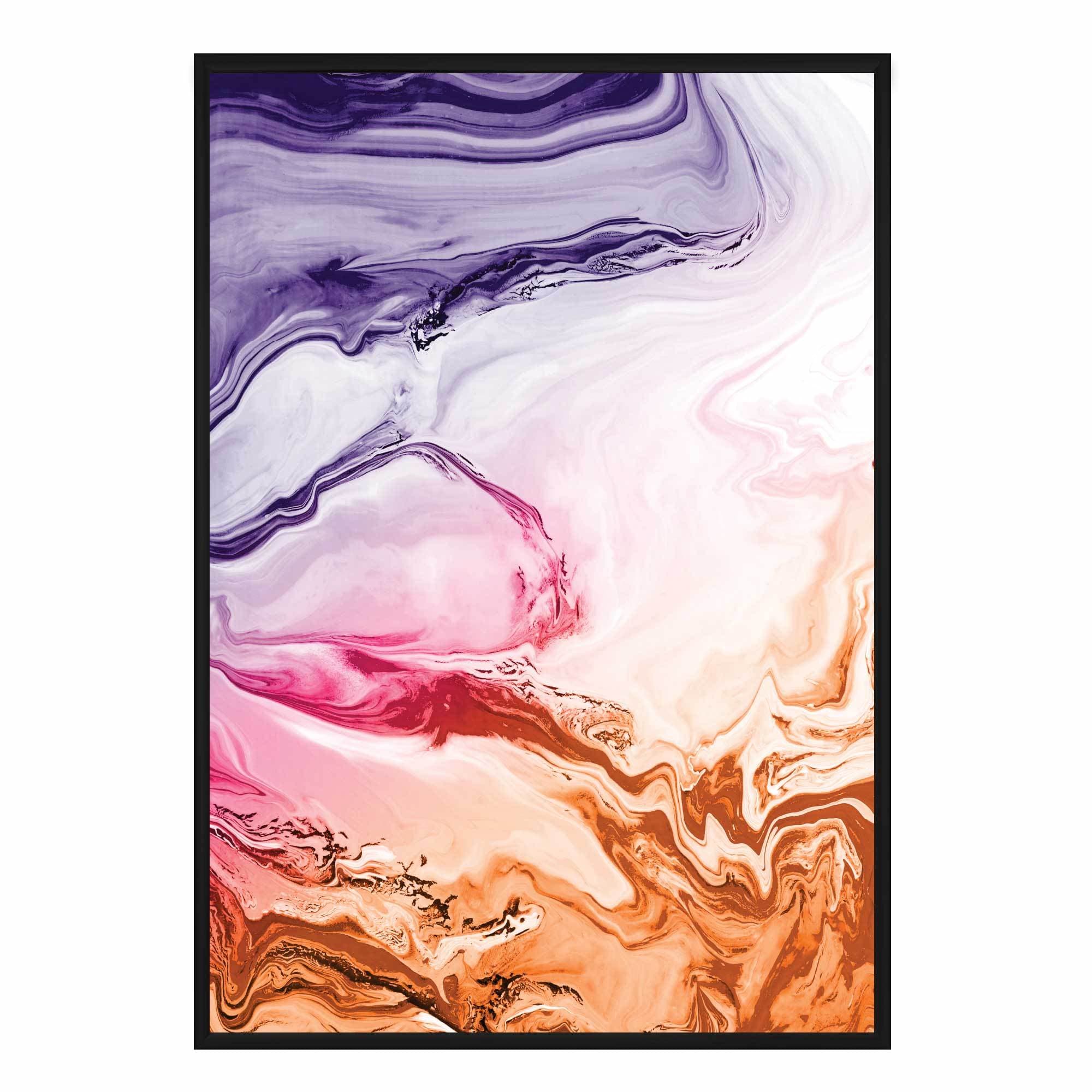 Abstract Fluid Orange and Purple No 3 Art Print
