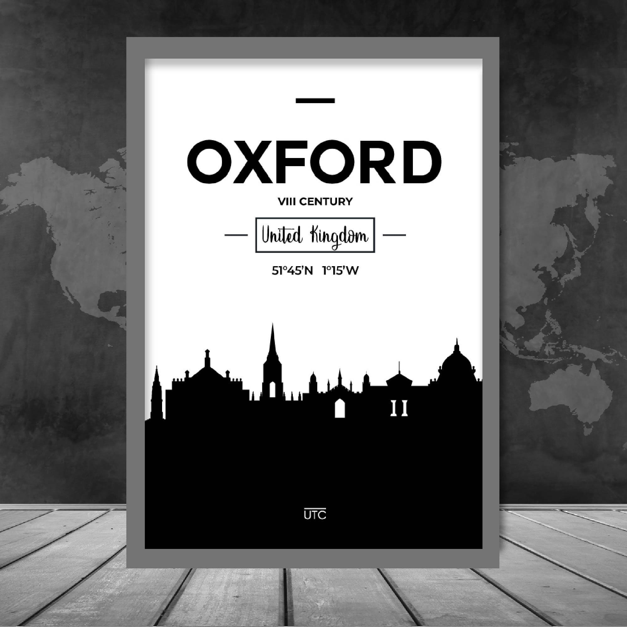 Oxford City Skyline Cityscape Print