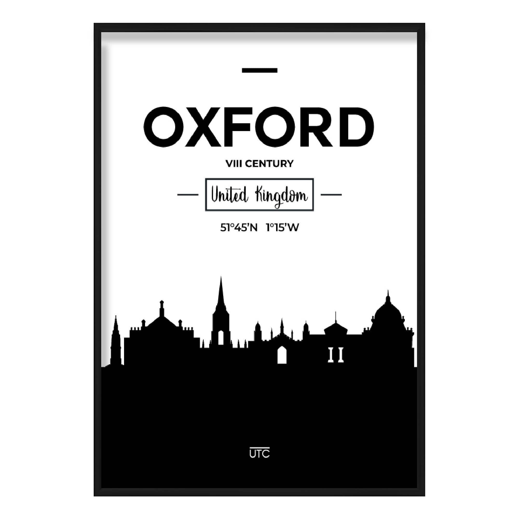 Oxford City Skyline Cityscape Print