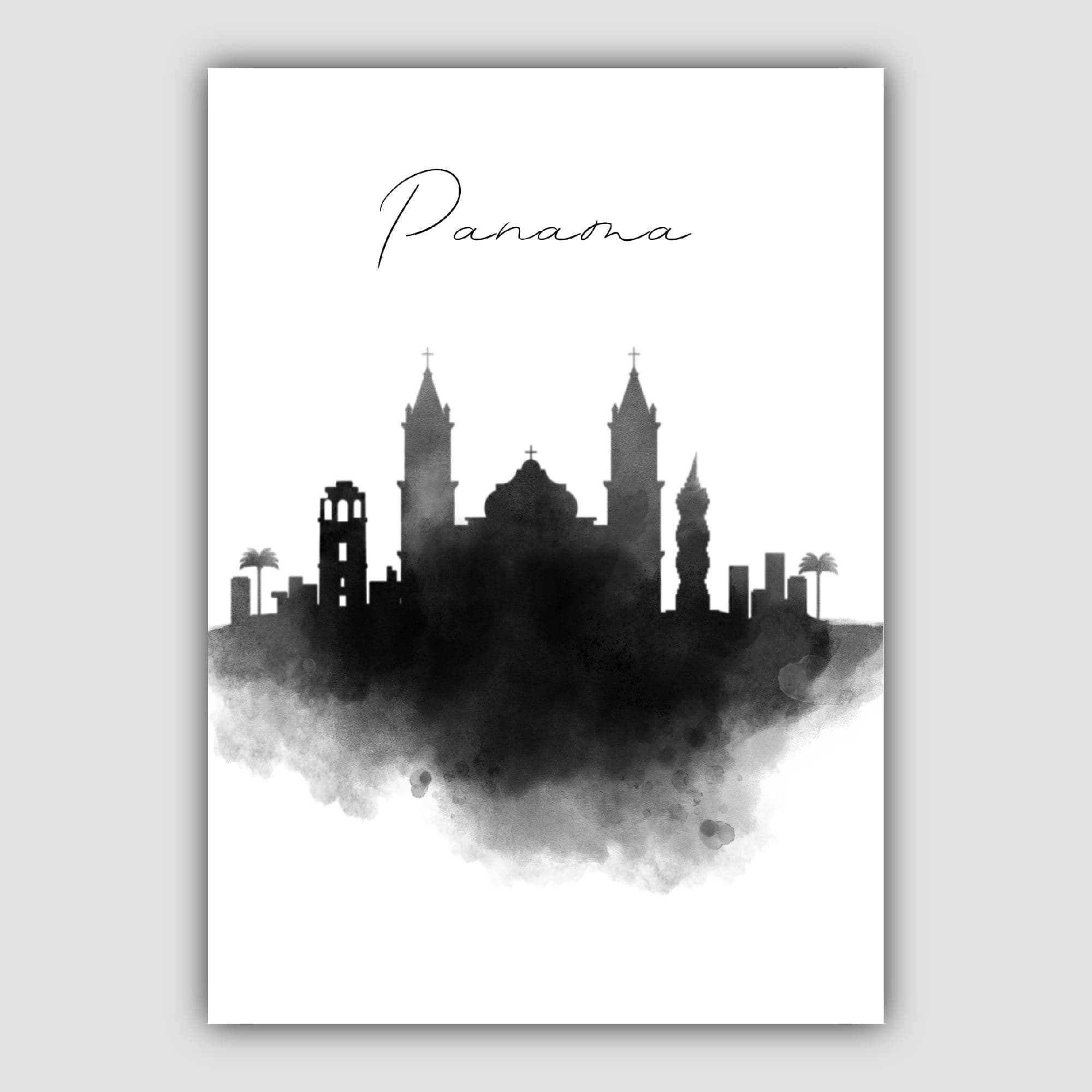 Panama Watercolour Skyline Cityscape Print