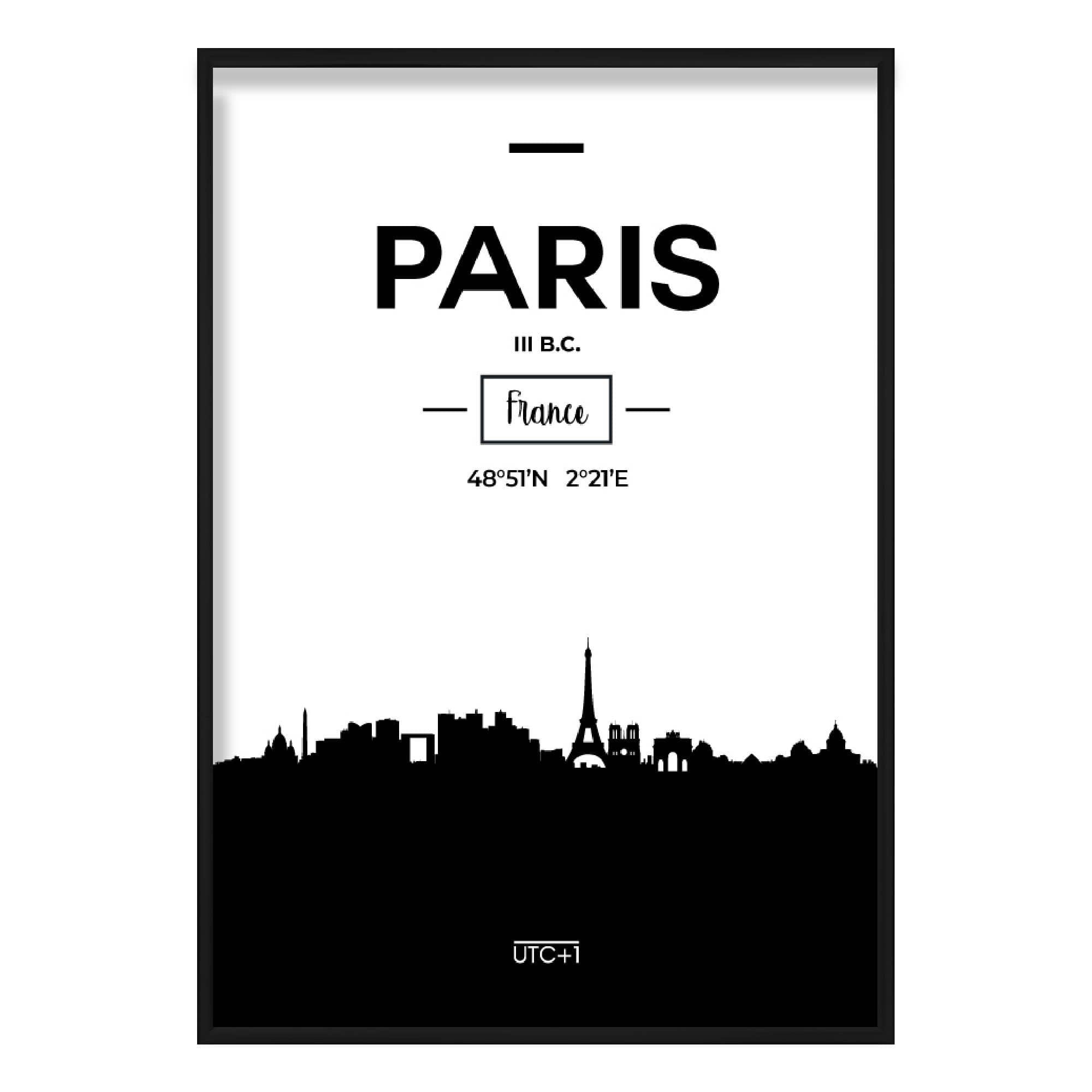 Paris City Skyline Cityscape Print